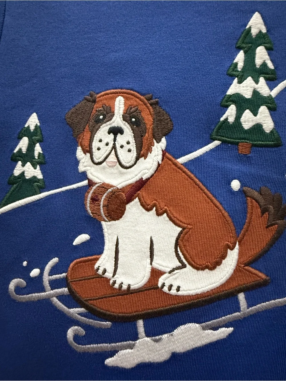 Gymboree Royal Blue Long-Sleeve Dog Sled Graphic Tee